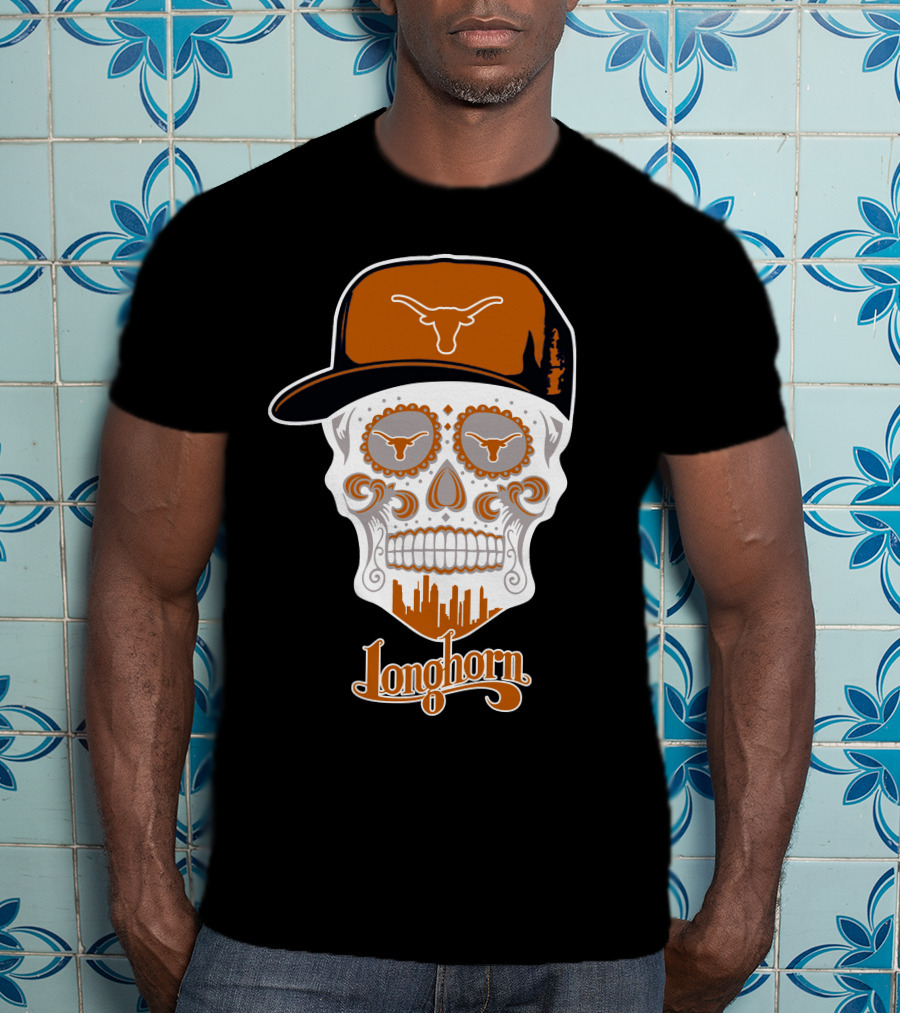 Longhorn Skull Texas Baseball Hat T-Shirt