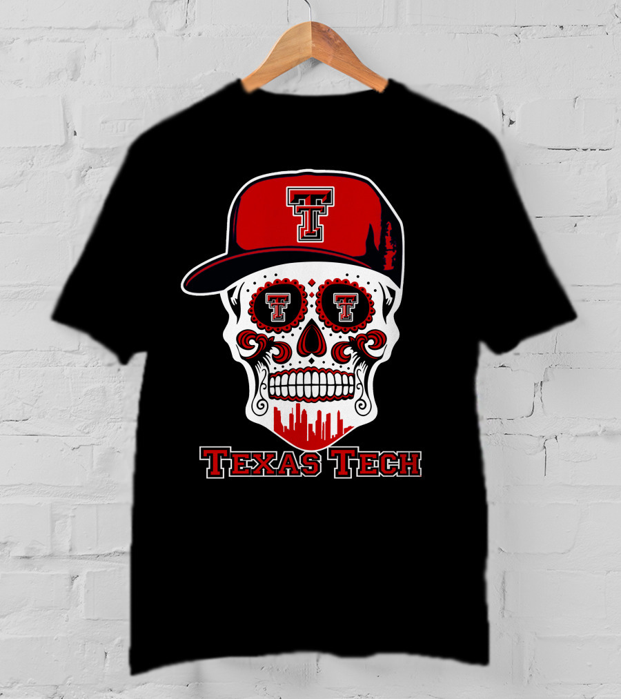 Texas Tech Red Raiders Skull With Hat T-Shirt