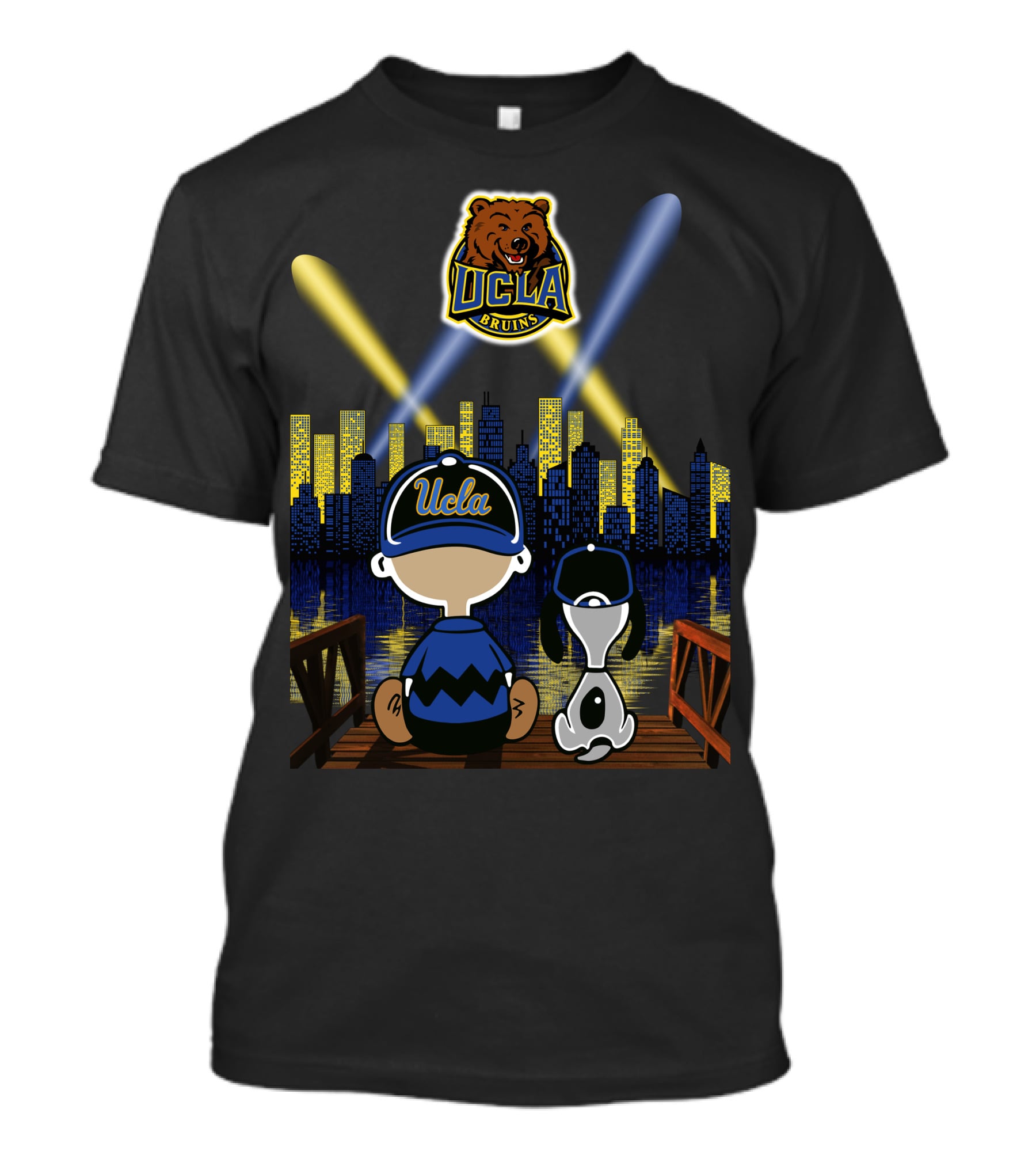 Ucla Bruins Snoopy And Charlie Brown Cityscape Scene T-Shirt