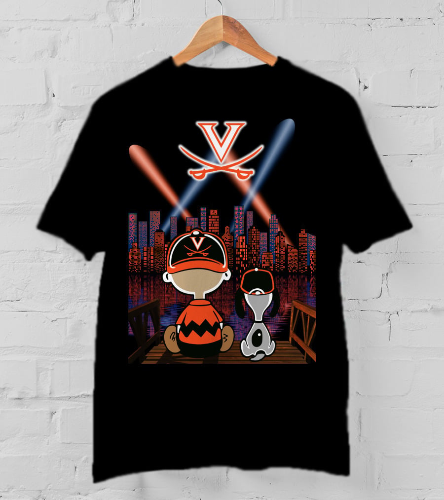 Virginia Cavaliers Snoopy City Night Skyline T-Shirt