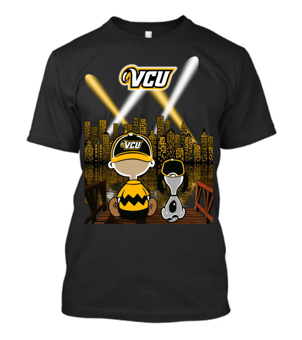 Vcu Rams Night City Skyline Baseball Cap Duo T-Shirt