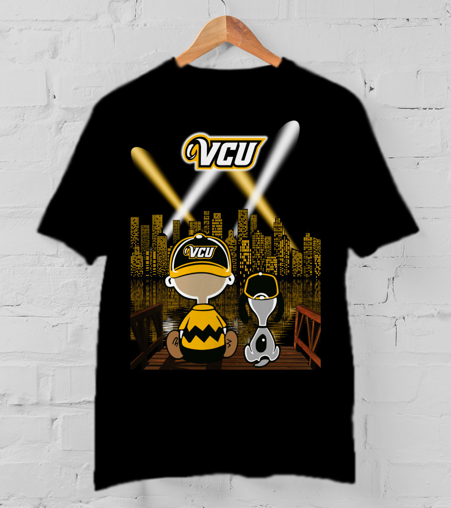 Vcu Rams Night City Skyline Baseball Cap Duo T-Shirt