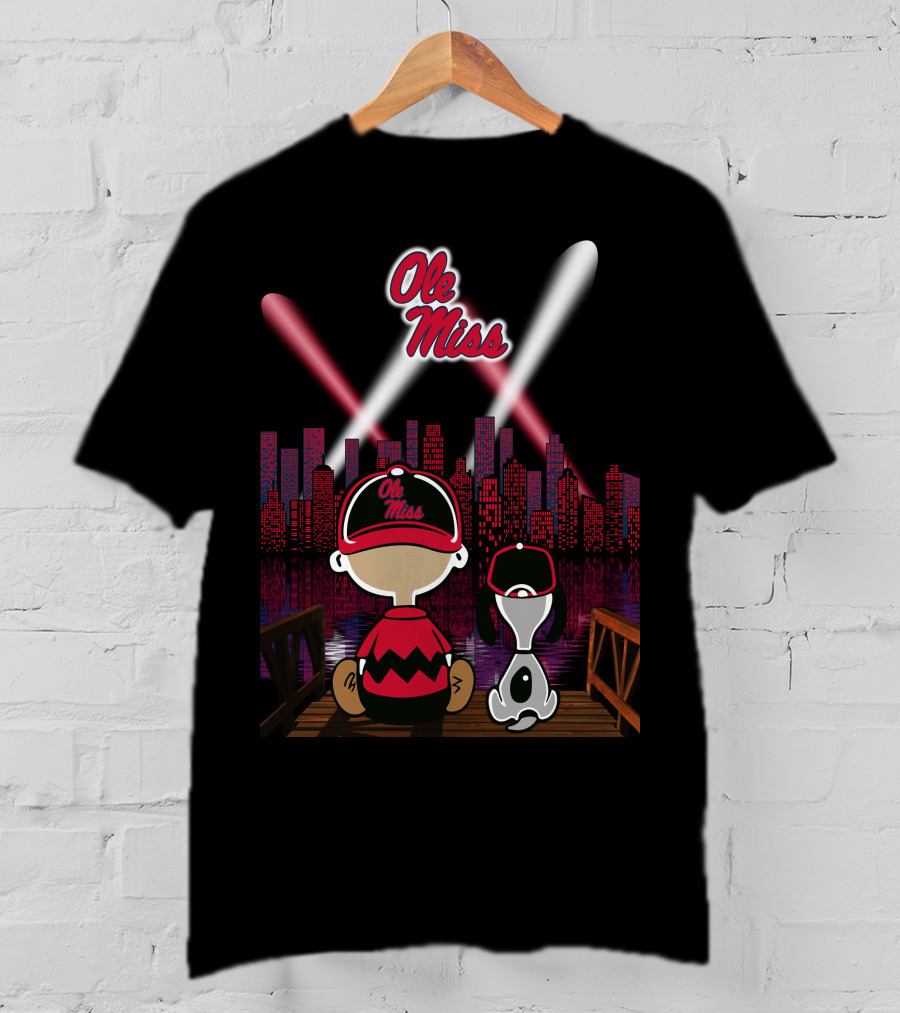 Ole Miss Rebels 38 City Skyline Night Lights T-Shirt