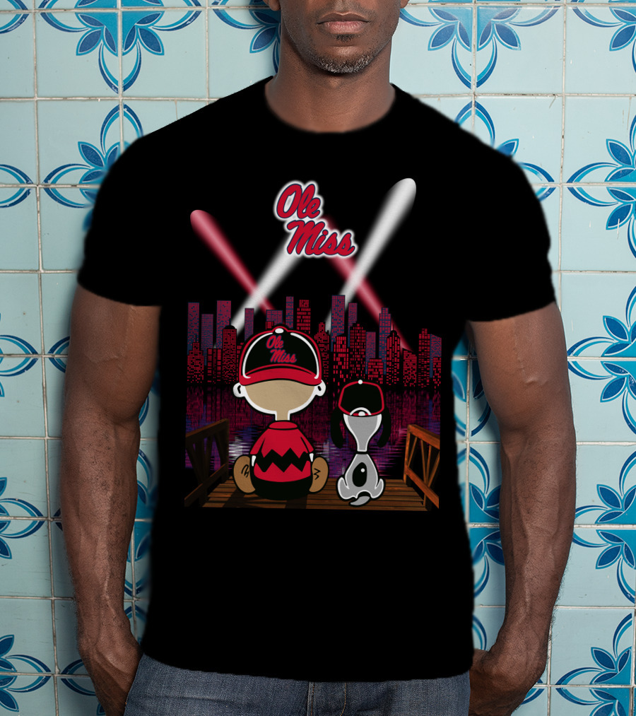 Ole Miss Rebels 38 City Skyline Night Lights T-Shirt