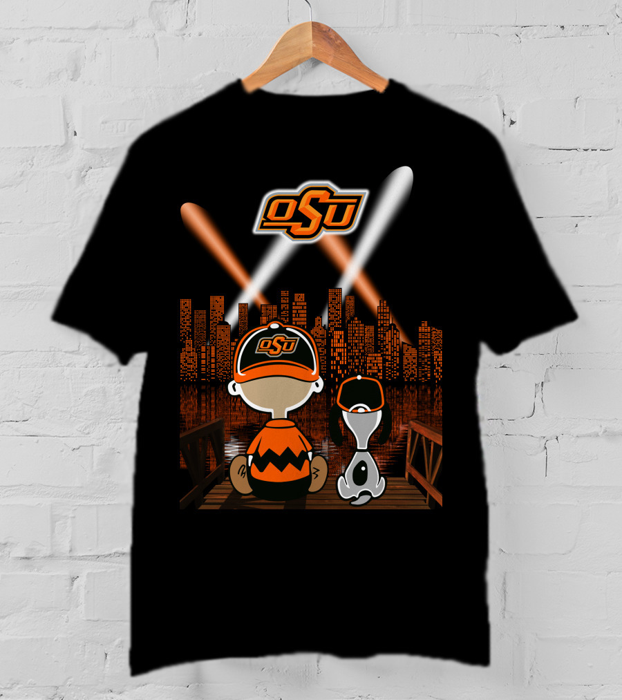 Osu Oklahoma State Cowboys Nighttime City Skyline T-Shirt