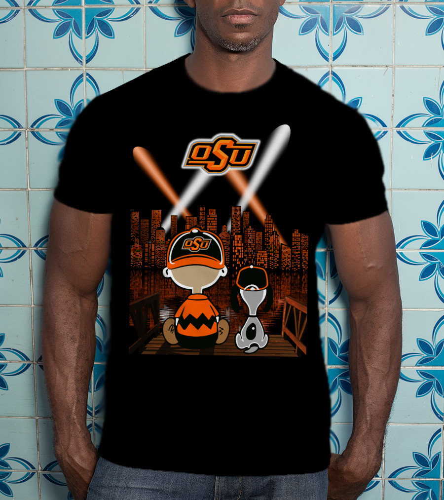 Osu Oklahoma State Cowboys Nighttime City Skyline T-Shirt