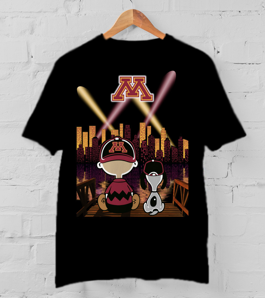 Minnesota Golden Gophers City Skyline Night Lights T-Shirt
