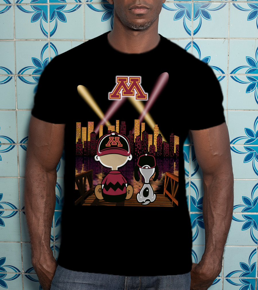 Minnesota Golden Gophers City Skyline Night Lights T-Shirt