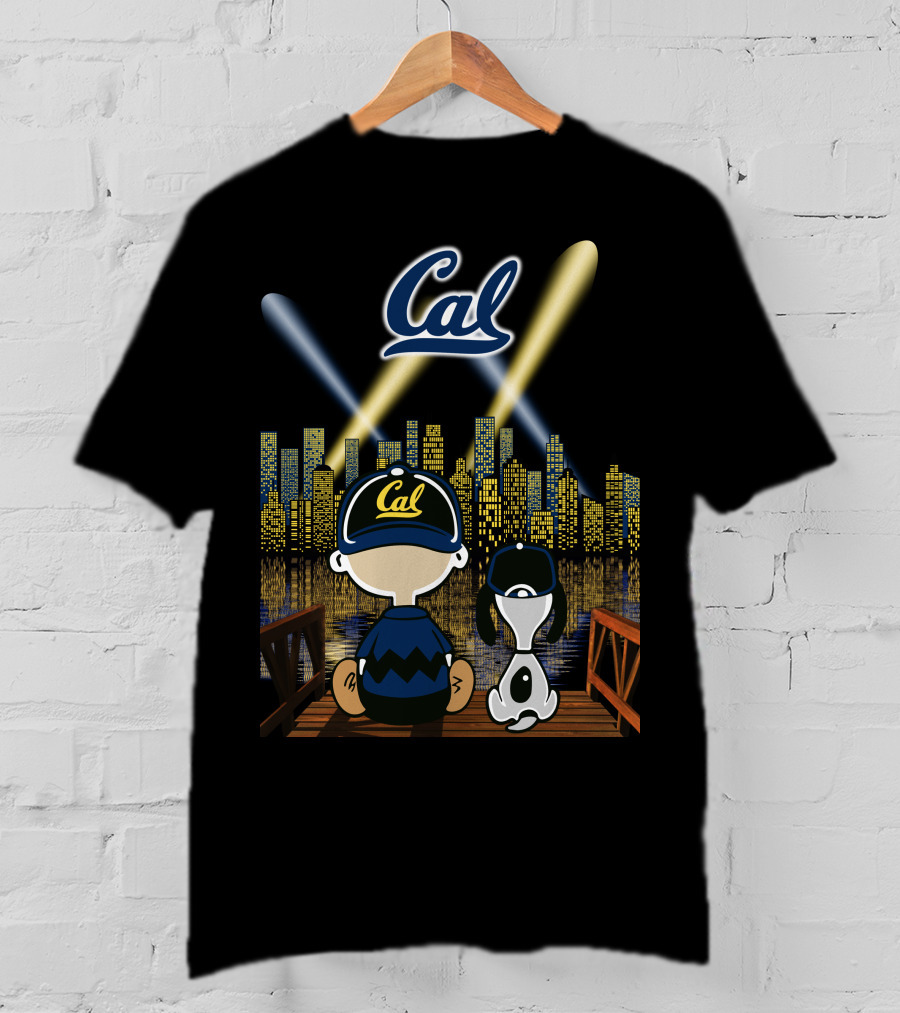 Cal Golden Bears Night Skyline With Dog And City Lights T-Shirt