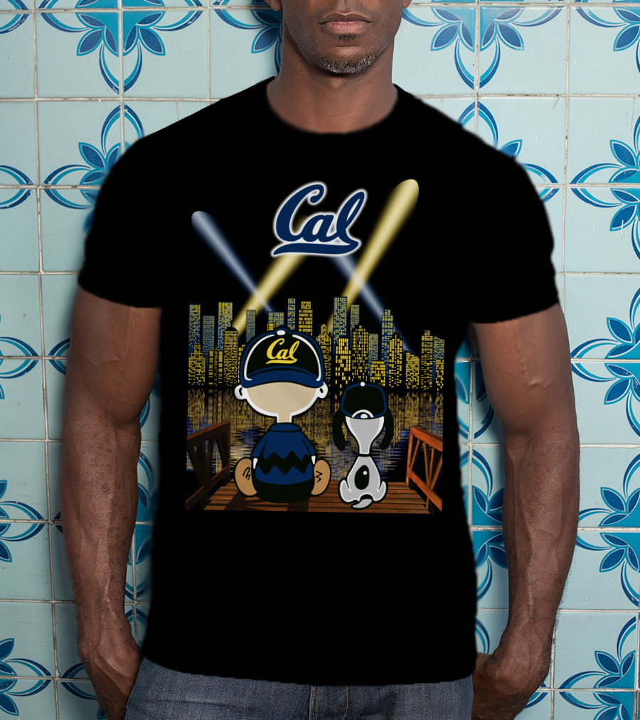 Cal Golden Bears Night Skyline With Dog And City Lights T-Shirt