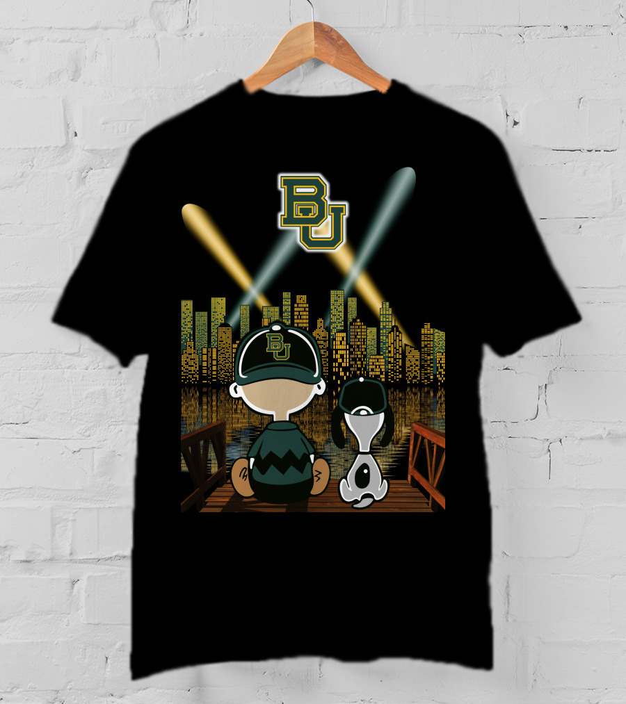 Bu Skyline Baylor Bears City Night Scene T-Shirt