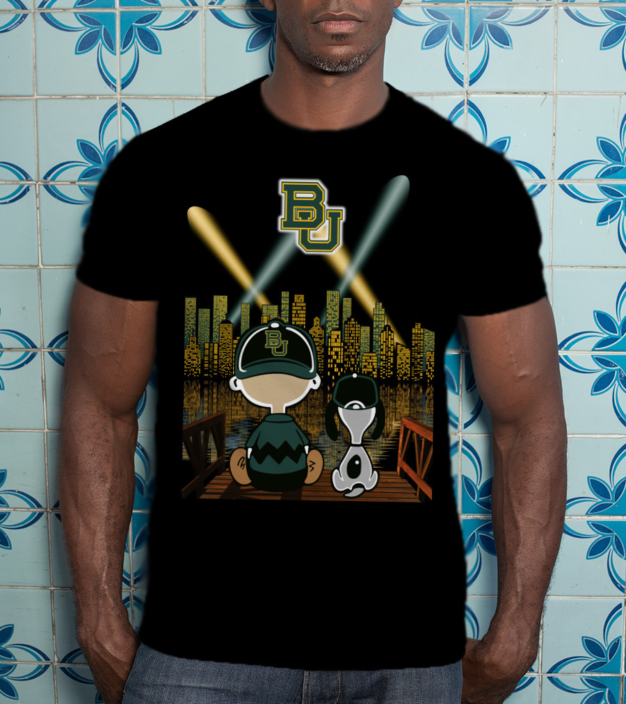 Bu Skyline Baylor Bears City Night Scene T-Shirt