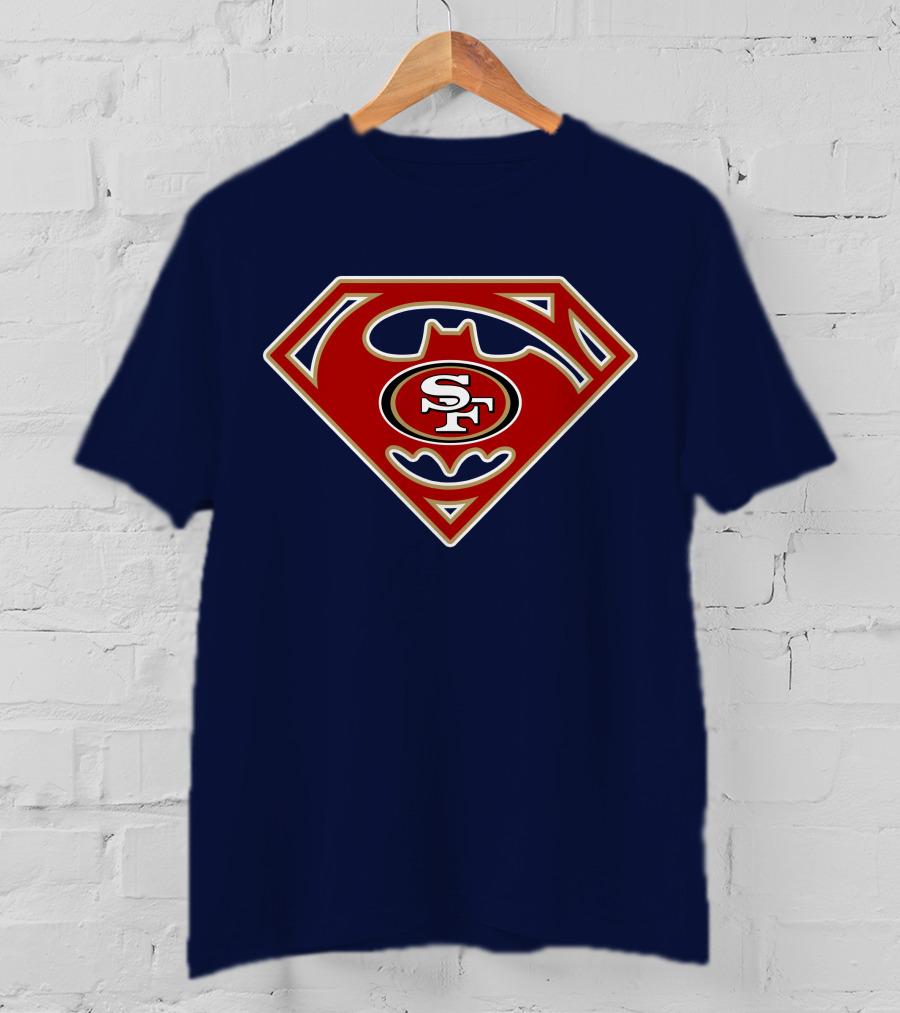 San Francisco 49ers Batman Superman Logo Mix T-Shirt