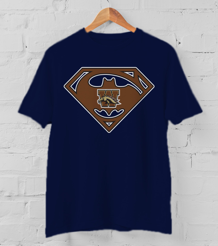 Western Michigan Broncos Superman Batman Logo Mashup T-Shirt