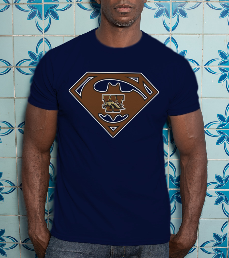 Western Michigan Broncos Superman Batman Logo Mashup T-Shirt