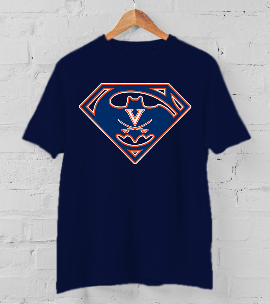 Bat-Superman Virginia Cavaliers Team Crest T-Shirt