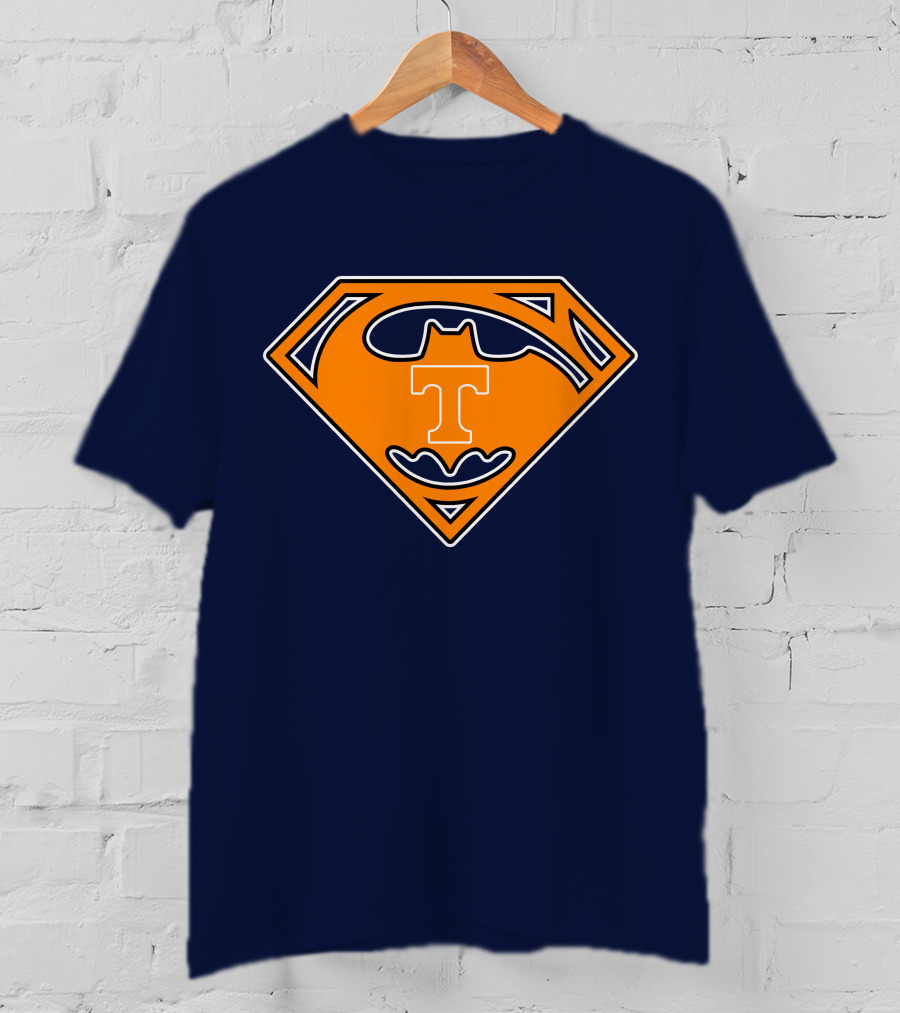 Superman Batman Tennessee Volunteers Logo T-Shirt