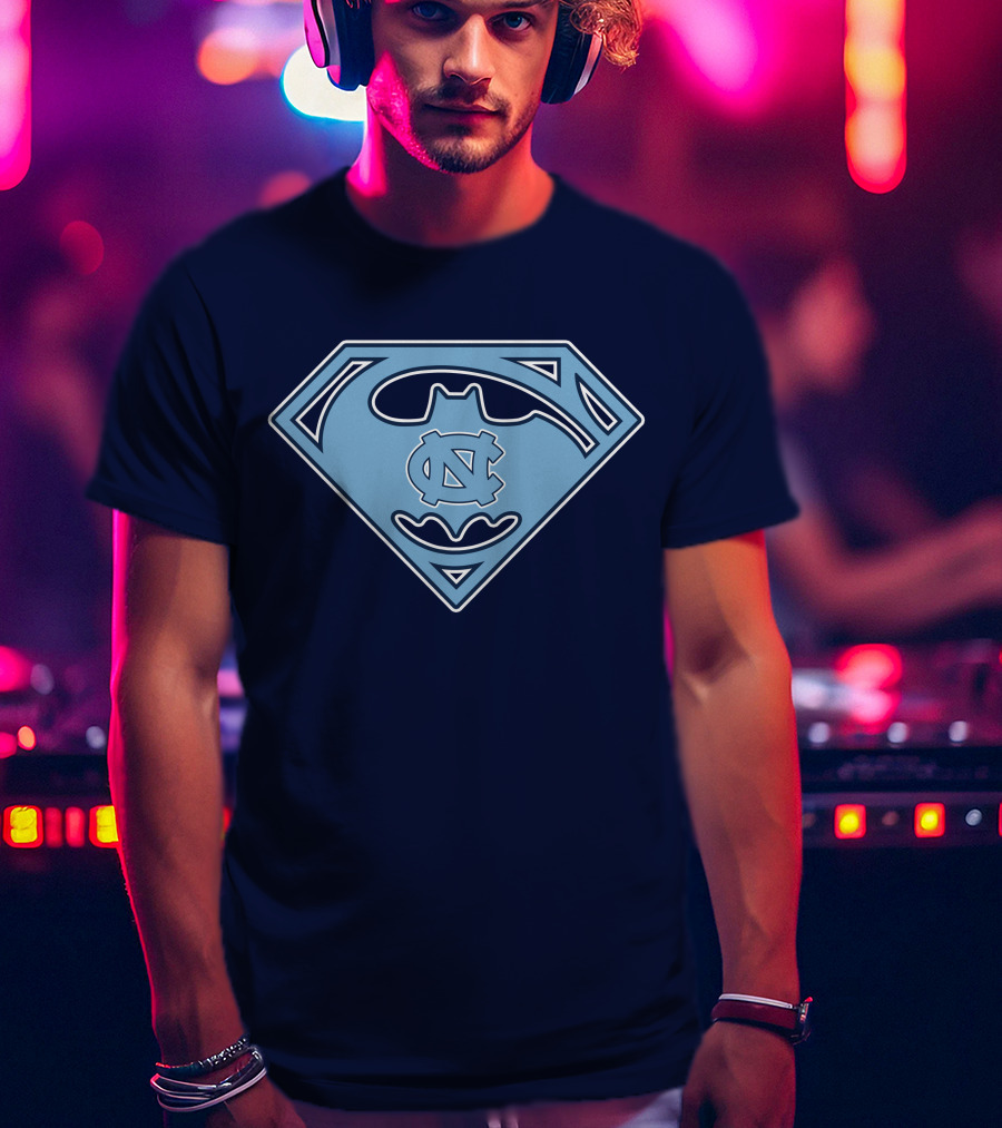 North Carolina Tar Heels Superman Batman Logo Mashup T-Shirt