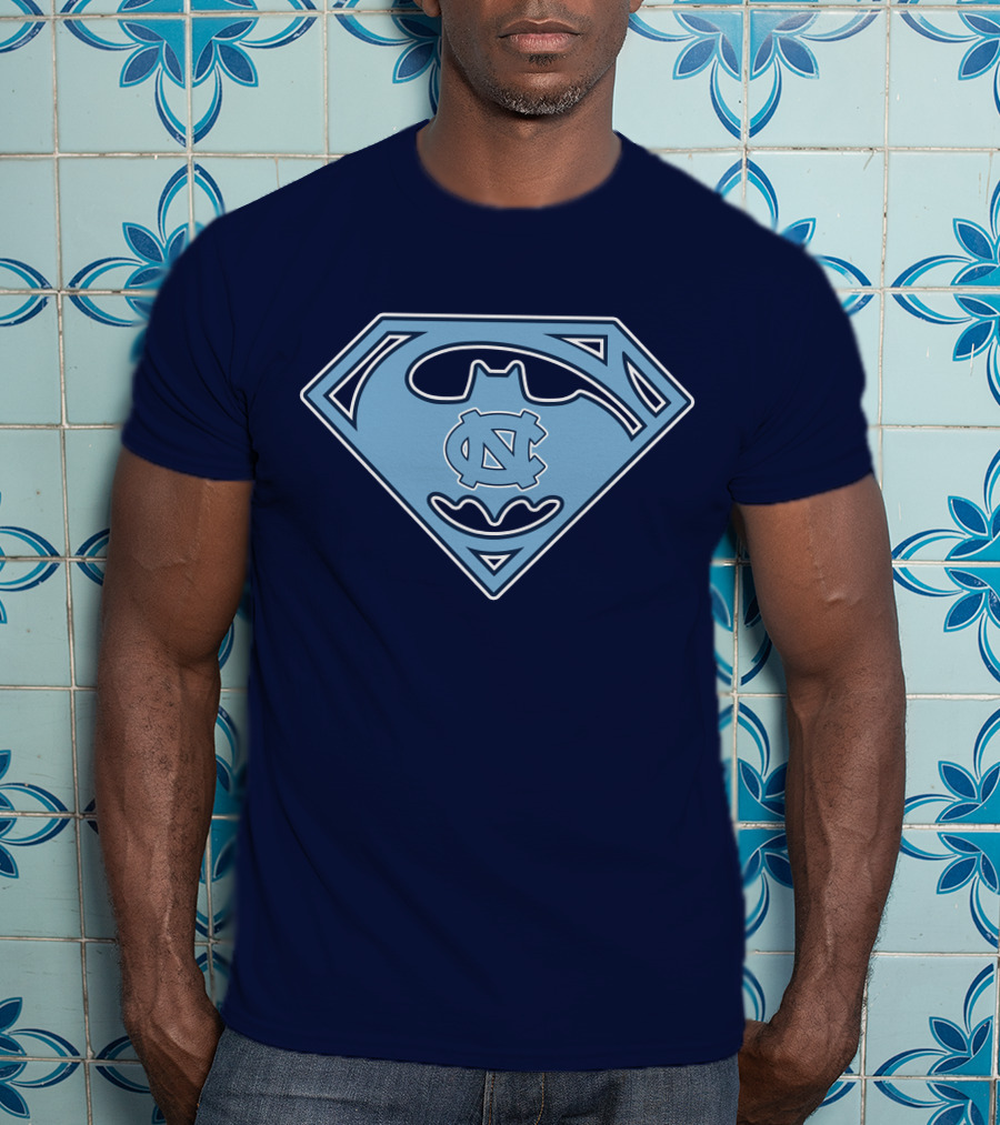 North Carolina Tar Heels Superman Batman Logo Mashup T-Shirt