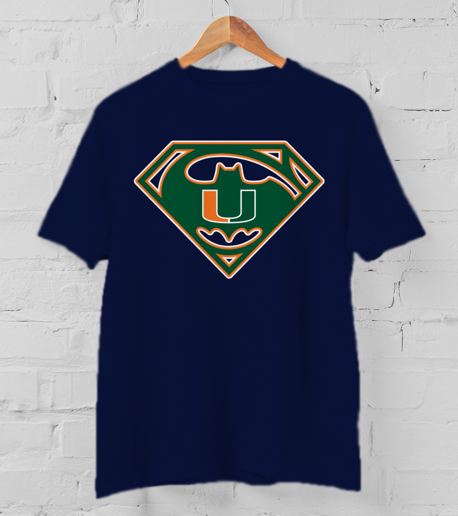 Miami Hurricanes U Logo Bat Signal Hero T-Shirt