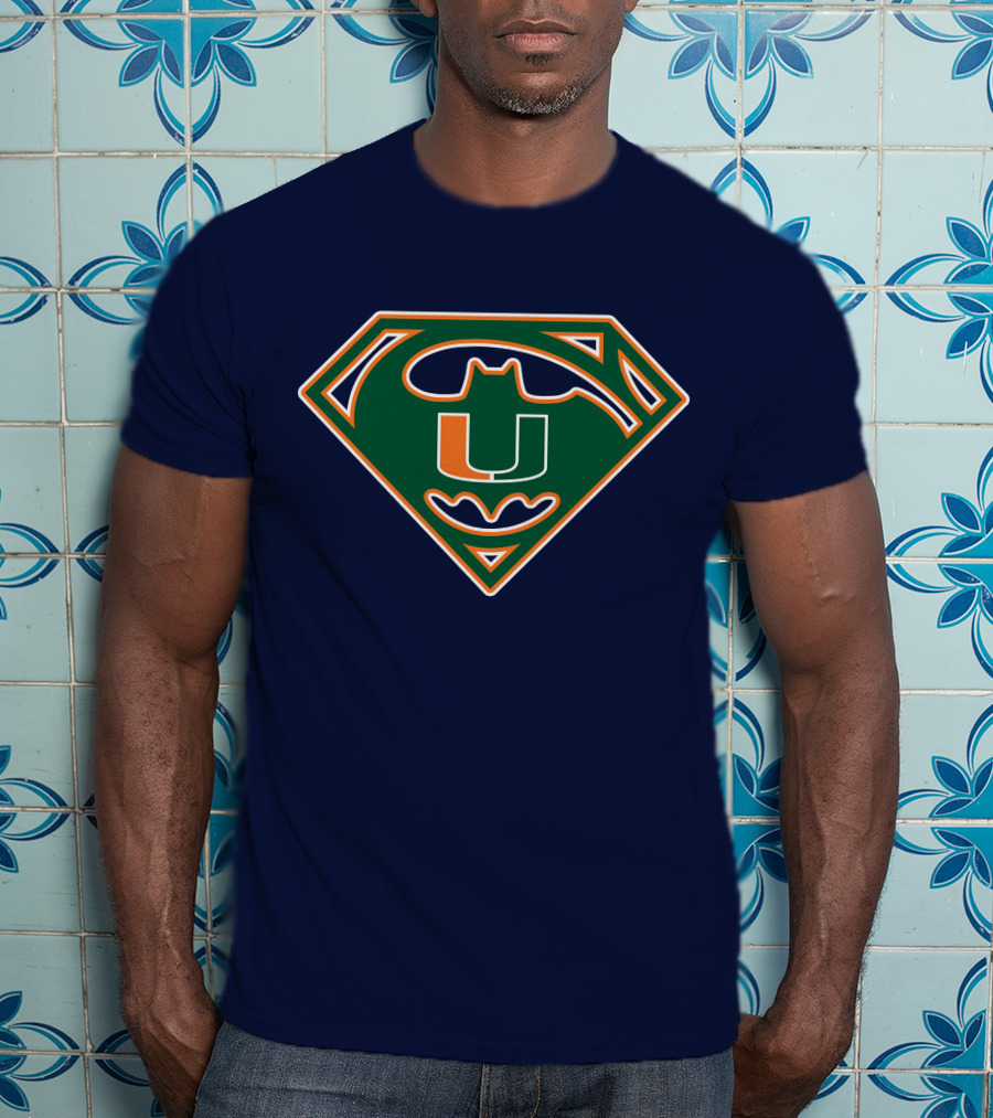 Miami Hurricanes U Logo Bat Signal Hero T-Shirt