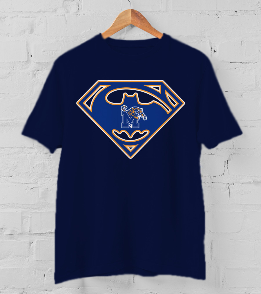 Superman Batman Memphis Tigers M Logo Tiger T-Shirt