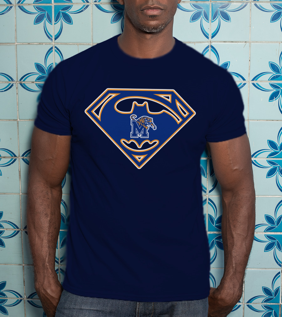 Superman Batman Memphis Tigers M Logo Tiger T-Shirt