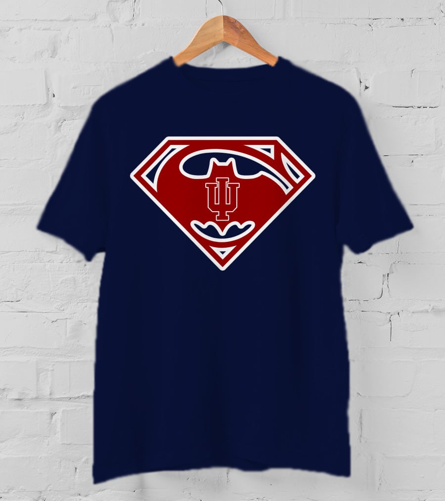 Indiana Hoosiers Superman Batman Logo Mashup T-Shirt