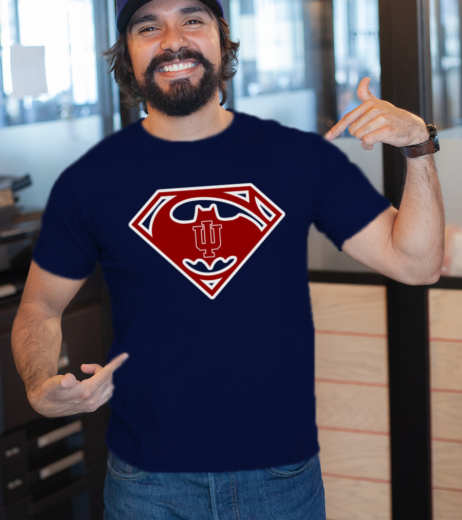 Indiana Hoosiers Superman Batman Logo Mashup T-Shirt