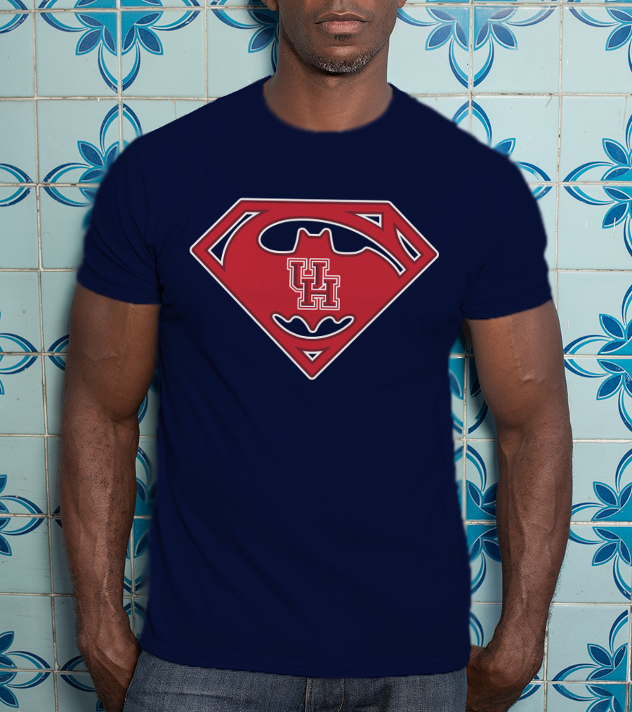 Houston Cougars Uh Logo Fusion With Superhero T-Shirt