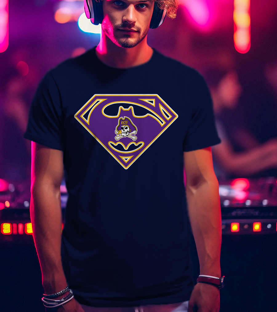 Ecu Pirates Logo With Superhero T-Shirt
