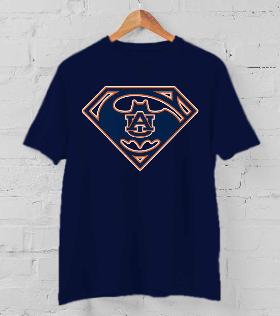 Auburn Tigers Logo Blended With Superhero Bat Symbol 1994 T-Shirt