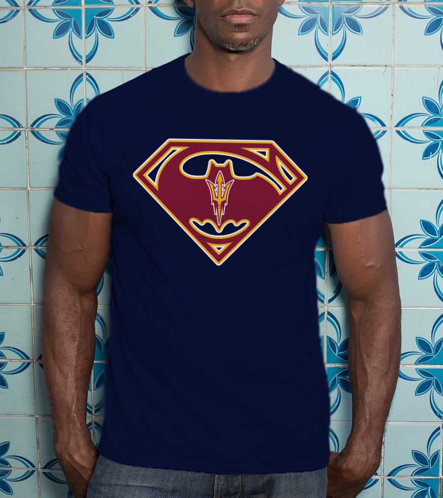 Arizona State Sun Devils Bat-Superman Logo Fusion T-Shirt