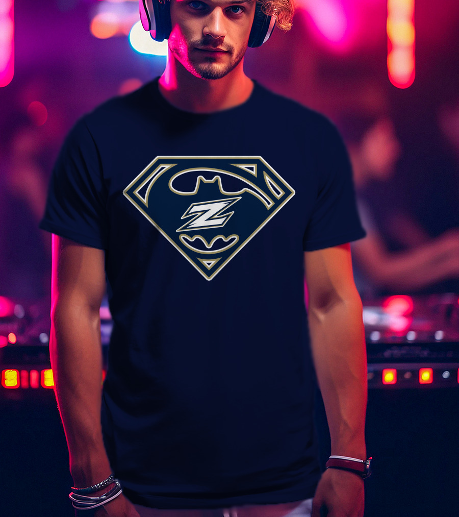 Akron Zips Batman Superman Logo Combination T-Shirt