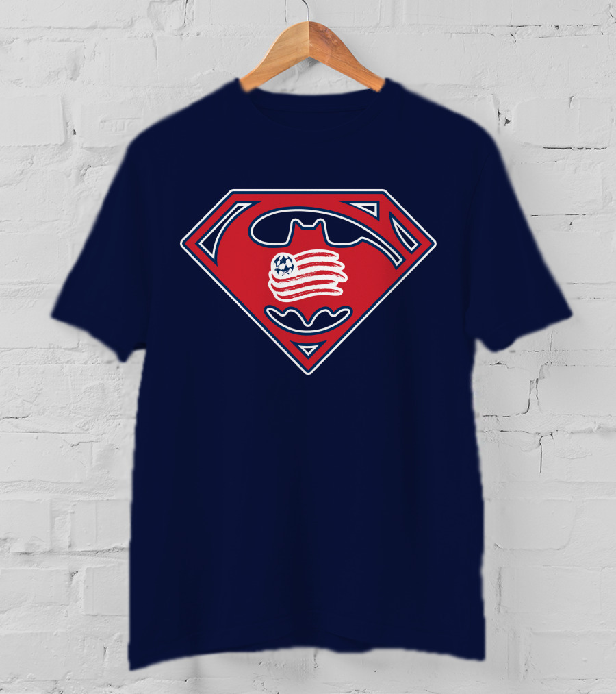 New England Revolution Superman Batman Logo Combination T-Shirt