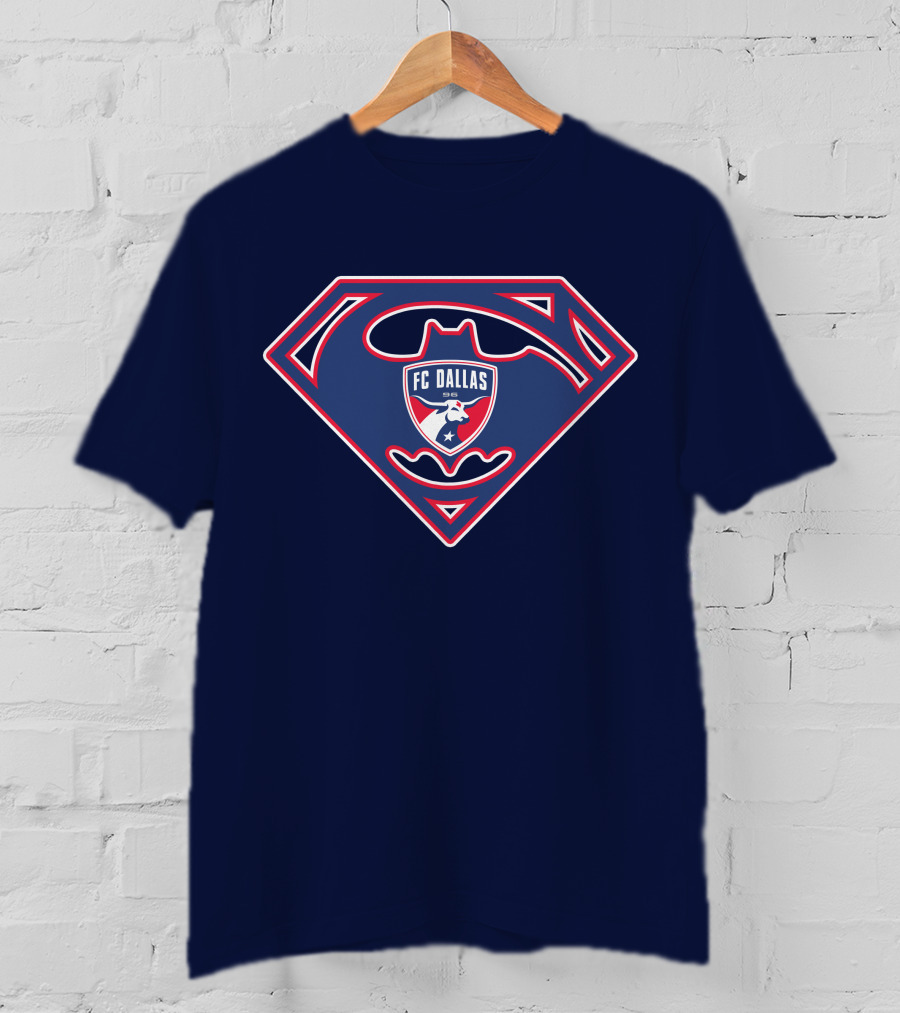 Fc Dallas Shield Emblem Superman Batman T-Shirt