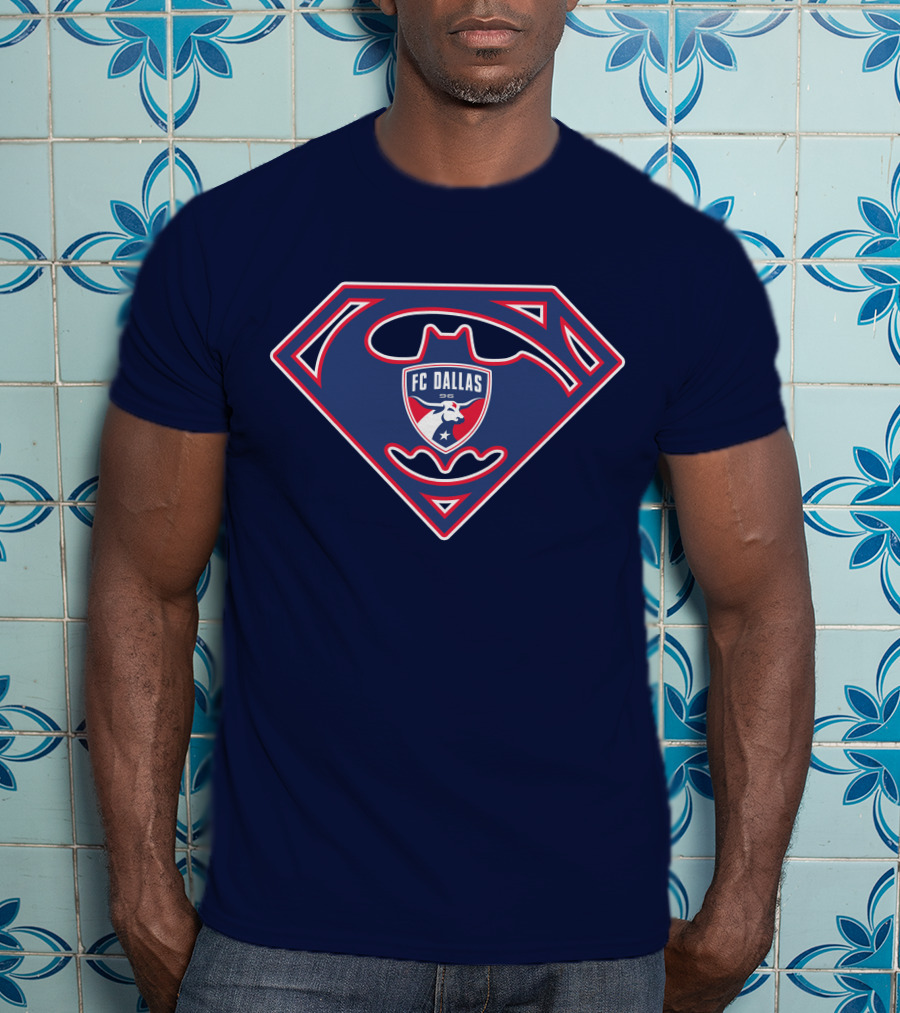 Fc Dallas Shield Emblem Superman Batman T-Shirt