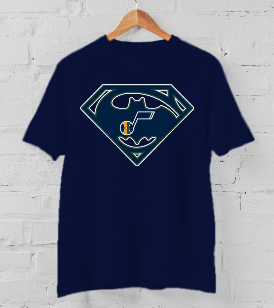 Utah Jazz Superhero Logo Combination 162 T-Shirt