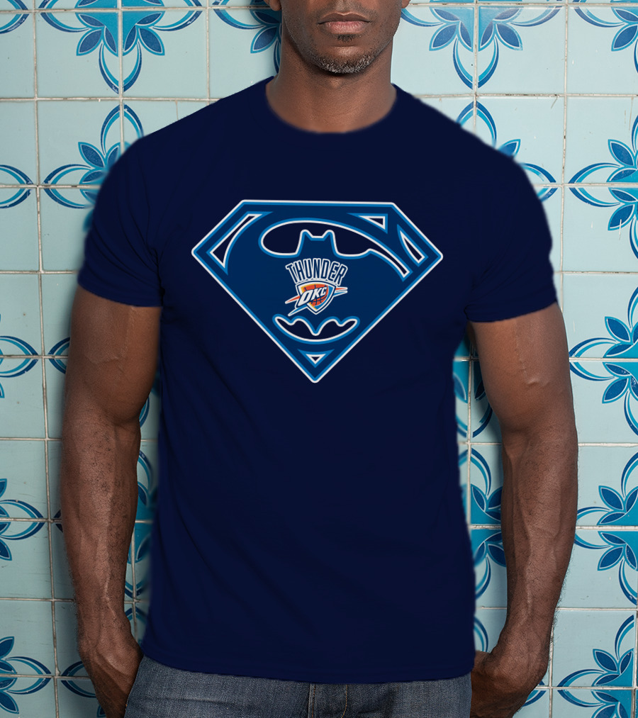 Thunder Okc Batman Superman Logo Mashup T-Shirt