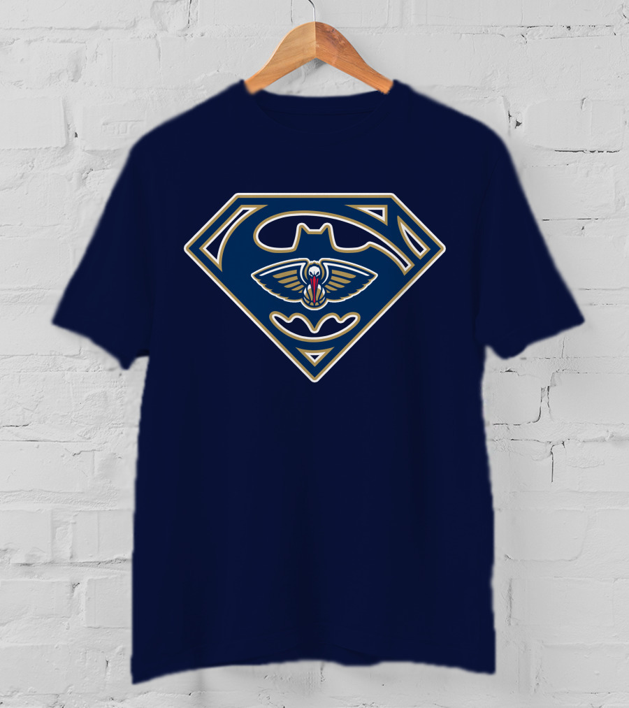 New Orleans Pelicans Batman Superman Emblem Mashup 172 T-Shirt