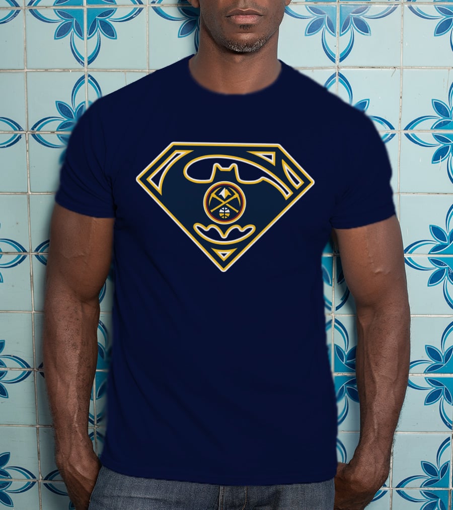 Denver Nuggets 183 Batman Superman Logo Fusion T-Shirt