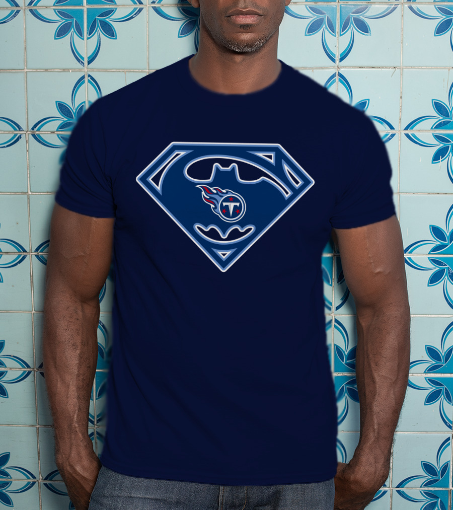 Tennessee Titans Superman Batman Logo Mashup T-Shirt