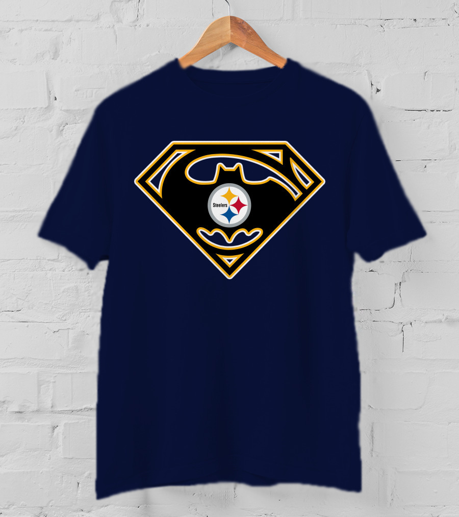 Pittsburgh Steelers Batman Superman Logo Fusion 224 T-Shirt
