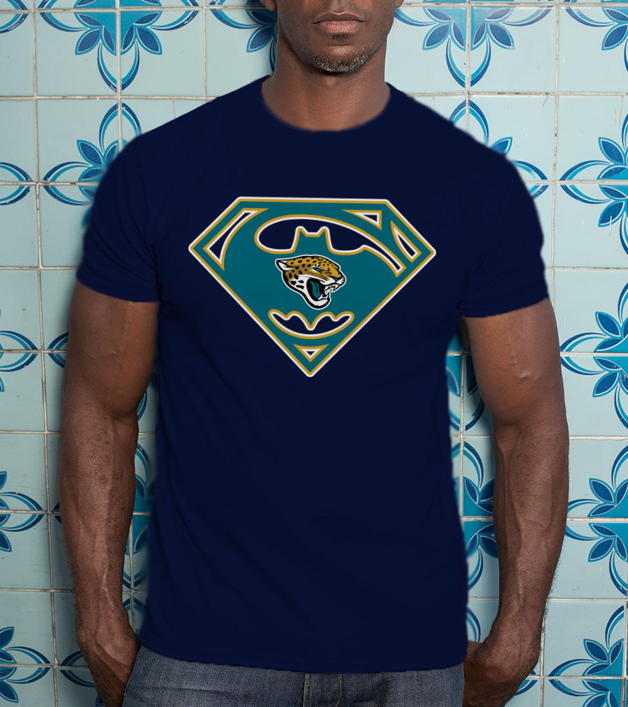 Jacksonville Jaguars Superman Batman Logo Fusion T-Shirt