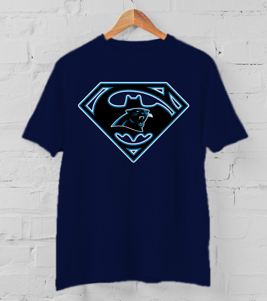 Carolina Panthers Superman Batman Logo 245 T-Shirt