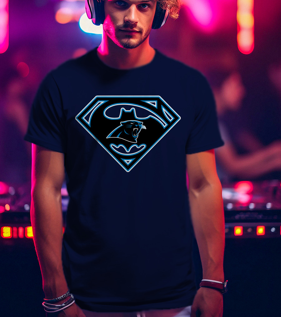 Carolina Panthers Superman Batman Logo 245 T-Shirt