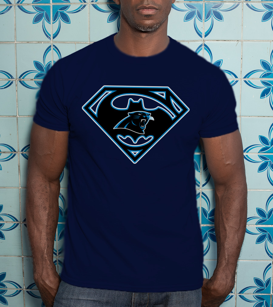 Carolina Panthers Superman Batman Logo 245 T-Shirt