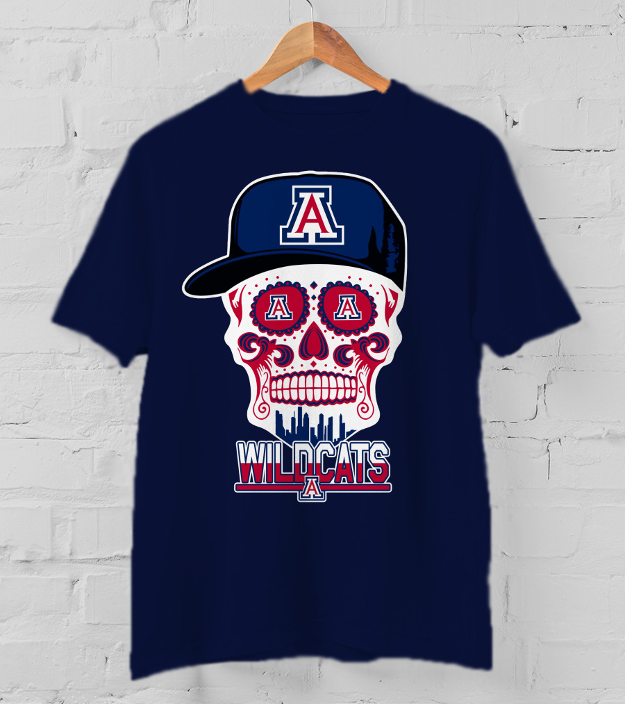 Arizona Wildcats Skull With 'A' Logo And Hat T-Shirt