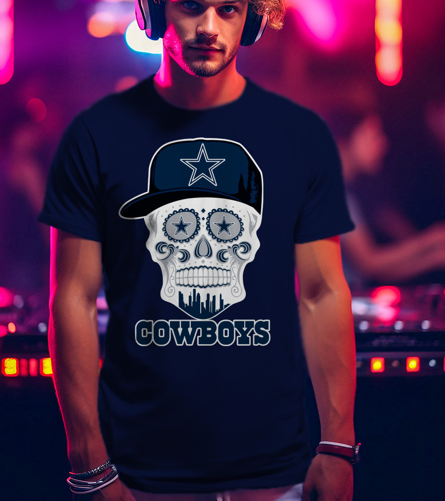 Dallas Cowboys Skull Funny Cowboys Star Hat T-Shirt