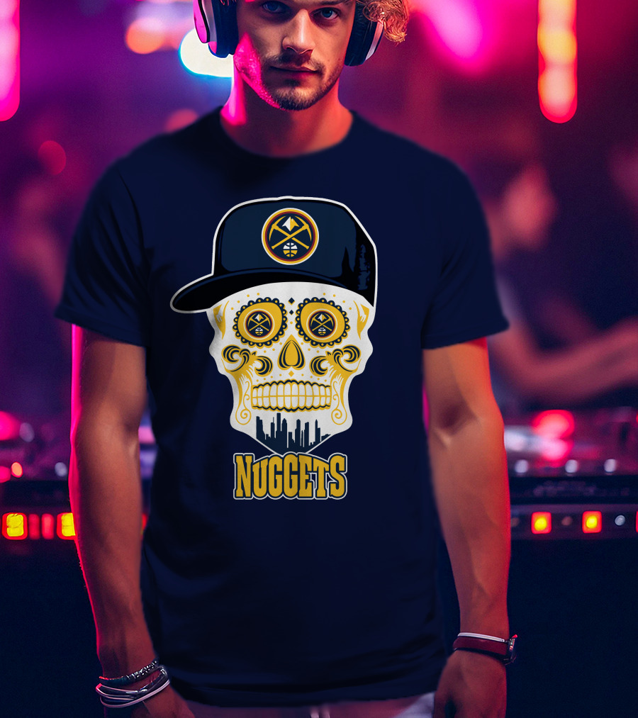 Denver Nuggets Skull With Cap T-Shirt